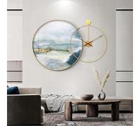 XJBTBA Wall Clock Art Oil Painting Print Round Home Wall Mounted Clocks Decorative, Silent Non Ticking Home Wall Mounted Clock Tick Tick Wall Decor Wall Mounted Wa