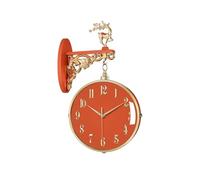 XJBTBA Wall clock Double Sided Wall Clock, Round Vintage Wall Mounted Double Side Clock, Decorative Wall Clock for Living Room, Porch, Home, Office, Restaurant, Hotel Decor