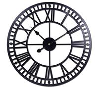 XJBTBA Wall Clock Oversized Wall Clock Silent Non-Ticking Metal Roman Numerals Modern Decorative Wall Clock for Living Rooms, Offices, Bars, Hotels Wall Decoration for Living Room 60CM Gold Decoration