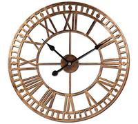 XJBTBA Wall Clock Oversized Wall Clock Silent Non-Ticking Metal Roman Numerals Modern Decorative Wall Clock for Living Rooms, Offices, Bars, Hotels Wall Decoration for Living Room 60CM Gold Decoration