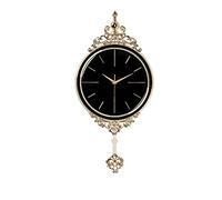 XJBTBA Wall Clock Silent Creative Living Room Pendulum Clock Light Luxury Metal Wall Clock Home Modern Minimalist Wall Clock Black And White (Color : A)