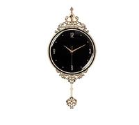 XJBTBA Wall Clock Silent Creative Living Room Pendulum Clock Light Luxury Metal Wall Clock Home Modern Minimalist Wall Clock Black And White (Color : A)