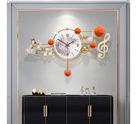 XJBTBA Wall clock Wall Clock Art Decor Clock 3D Metal Wall Clock, 67cm*44cm Creative Clock with Silent Movement 22cm Metal Dial, for Living Room, Bedroom,Blue Home Decor Silent Clock