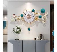 XJBTBA Wall clock Wall Clock Art Decor Clock 3D Metal Wall Clock, 67cm*44cm Creative Clock with Silent Movement 22cm Metal Dial, for Living Room, Bedroom,Blue Home Decor Silent Clock