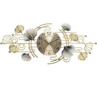XJBTBA Wall clock Wall Clock Creative Wall Clocks For Living Room, Silent Large 3D Ginkgo Leaf Metal Art Dial Home Decorations For Home Wall 3D Art Decor (37 * 85cm) Wall Decor Clock