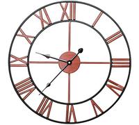 XJBTBA Wall clock Wall Clock Large Roman Numeral with Metal Mechanism - Wrought Iron Living Room Metal Wall Clock Retro Roman Clock Wall Clock-60cm Home Art Decoration Clock Round Wall Clo
