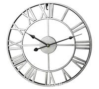XJBTBA Wall clock Wall Clock,Outdoor Clock,Garden Clock,Metal Retro Roman Numeral Clock, Outdoor Garden Round Clock, Rustic Country Vintage Industrial Wall Clocks for House Living Room Kitchen Wall