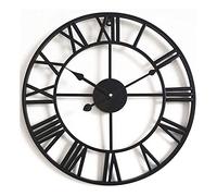 XJBTBA Wall clock Wall Clock,Outdoor Clock,Garden Clock,Metal Retro Roman Numeral Clock, Outdoor Garden Round Clock, Rustic Country Vintage Industrial Wall Clocks for House Living Room Kitchen Wall