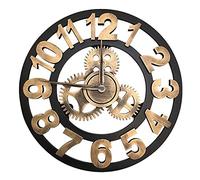 XJBTBA Wall clock Wall Clock,Outdoor Clock,Garden Clock,Silent Non-Ticking Gear Clock Vintage Wall Clock Handmade Roman Numeral Wall Watches Decoration for Living Room Café Restaurant Office Bar