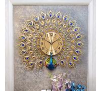 XJBTBA Wall Clocks for Living Room, Wall Clock, Home Art Decoration Wall Clock, European Style Living Room Wall Clock, Silent Clock, Wall-mounted Quartz Clock,Gold-70 64cm
