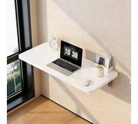XJBTBA Wall Mounted Desk for Small Spaces, Folding Laundry Table with Shelf Brackets, Compact Drop Leaf Dining Table, Fold Down Workbench for Home Office, 60x50CM