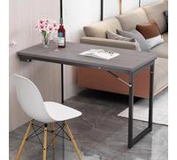 XJBTBA Wall Mounted Folding Desk - 40" x 20" Drop-Leaf Dining Table, Space-Saving Flip-Up Table with Support Legs, Black, Perfect for Small Spaces, Laundry, Home Office