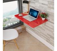 XJBTBA Wall Mounted Folding Laundry Table White Drop Leaf Desk with Steel Bracket Space-Saving Wooden Foldable Table for Kitchen Bathroom Bedroom - 70x50cm