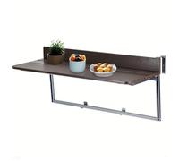 XJBTBA WallMounted Folding Balcony Table Adjustable SpaceSaving Hanger Compact 47.2"x14.5" Folding Table with Shelves for Small Balconies & Patios