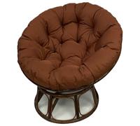 XJBTBA Waterproof Thick Overstuffed Round Papasan Chair Cushions - with Fixing Straps & Wipe-Clean Surface - 47.2" x 47.2" Seat Pads for Egg Chairs, Swivel & Rattan Furniture (Dark Coffee,120x120cm)