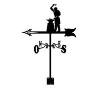 XJBTBA Weather Vane Blacksmith with Roof Mount Weathervane Wind Direction Indicator, Creative Wind Vane Stainless Steel for Farm Yard Home Decor Gift