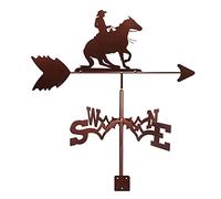 XJBTBA Weather Vane,Metal with Farmer Figurine, Practical Wind Direction Indicator, Professionnel Measuring Tool Vintage Style Farm Scene Home Outdoor Garden Crafts Ornaments