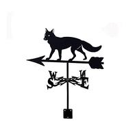 XJBTBA Weather Vane,Ornament Stainless Steel Weathercock Wind Direction Indicator Scene Garden Measuring Tools with Mounting Bracket Resistant (Vigilant Fox)