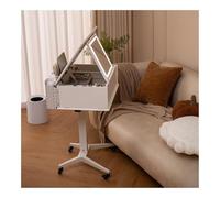 XJBTBA White Wooden Vanity Table with Flip Mirror, Compact Makeup Desk, Stylish Bedroom for Bathroom, Space-Saving Dressing Table with Storage