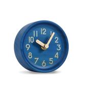 XJBTBA Wooden Analog Desktop Clock, Scale-, Silent Scanning, Home Decoration, 4.3 Inches Suitable for Kitchen, Living Room or Office(Sapphire Blue)