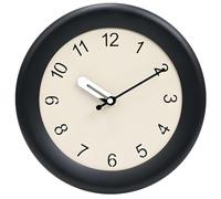 XJBTBA Wooden Wall Clock, Silent and Non-Ticking, Battery Powered, Office, 12" Suitable for Kitchen, Living Room or Office(Black)
