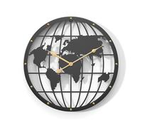 XJBTBA World Map Decorative Wall Clock, Silent and Tick- Battery Powered, Farmhouse, Restaurant, Suitable for Kitchen, Living Room or Office(24")