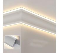 XJBWSDE Crown Molding Led Indirect Lighting, Baseboard Led Strip Diffuser for Wall Corner or Ceiling, Surface Mounted Crown Moulding Without Led Strip(2m/6.6ft)