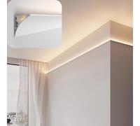 XJBWSDE Crown Molding Skirting Channel for Led, Home/Theater Indirect Lighting Led Channel Profile, Led Light Molding Diffuser Replacing Plasterline(21m/68.9ft)