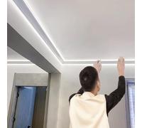 XJBWSDE Led Track Ceiling Crown Molding Lighting, Led Indirect Lighting Aluminum Channel for Led Strip, Decorative Cornice Cove Molding for Living Room(24m/78.7ft)