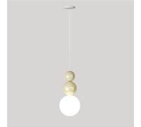 XJBWSDE Mini French Style Globe G9 Pendant Light with Adjustable Hanging Ceiling Lamp and Shade for Bedroom Kitchen Island Bedside Lighting(Cream Color+Cream Color)