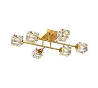 XJBWSDE Modern Square Crystal Chandelier for Dining Table,6/8/10 ligths K9 Crystal Ceiling,H65 Copper,3 Color Temperatures,9 Bulb,Indoor Decor Ceiling Light for Foyer,Bedroom(6 Lights, Bronze Finish)