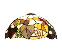 XJBWSDE Tiffany Style Ceiling Light Shade, 12 Inch Teal Grapes Stained Glass Lamp Shade Replacement Handmade Vintage Lampshade for Table Pendant Floor lamp