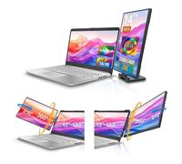 XJCIX 14.1-inch 2K Portable Dual Laptop Monitor Extender (with USB Docking Station) 2240x1400 QHD IPS Foldable Plug and Play Travel Home Office Second Screen Compatible with HDMI,USB-A and USB-C