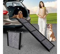 XJD Pet Ramp Dog Ladder for Medium & Large Dogs Up to 113kg, Portable Non-Slip Carpet Safety Pets, Long 170cm Foldable Ramp Surface Access Stair, Ladder Get Into Cars Black