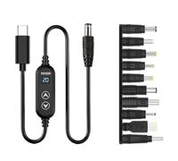 Xjdzineq 100W Type C PD100W to DC5V-20V Power Supply Cable with Real Time Display and Protections Power Supply Cable