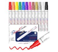 Xjdzineq 12Lots Fine Point Oil Paint Markers Waterproof, Fade Resistant Paint Pen Stone Tablets Tracing for Artists Oil-Based Marker Pen