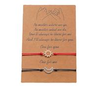 Xjdzineq 2Pieces Stylish Sun and Themed Bracelets Adornment for Lovers Crafted with Alloy and Wax Cord for Daily Wear Sun and Jewelry