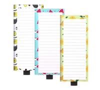 Xjdzineq 3x8Inch Magnet Notepads, Kitchen Fridge Notepads Fruit Print Writing Pad for Fridge Grocery List Shopping Lists Home Organization