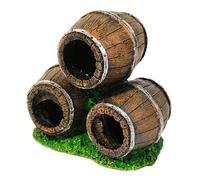 Xjdzineq Barrels Shape Reptiles Shelter Hand Painted Waterproof Resins Hide Cave for Snake Tanks and Habitats Aquariums Landscaping Accessory