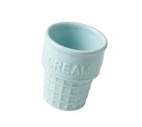 Xjdzineq Ceramic Treat Cup Ice Cream Cone Shape Serving Bowl Waffles Dessert Container for Home Use Ice Milk Point Earthenware Cup