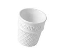 Xjdzineq Ceramic Treat Cup Ice Cream Cone Shape Serving Bowl Waffles Dessert Container for Home Use Ice Milk Point Earthenware Cup