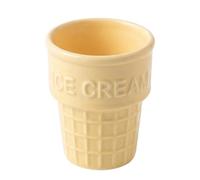 Xjdzineq Ceramic Treat Cup Ice Cream Cone Shape Serving Bowl Waffles Dessert Container for Home Use Ice Milk Point Earthenware Cup