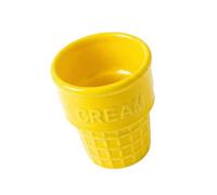 Xjdzineq Ceramic Treat Cup Ice Cream Cone Shape Serving Bowl Waffles Dessert Container for Home Use Ice Milk Point Earthenware Cup