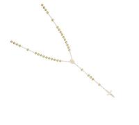 Xjdzineq Classical Gold Iron Beaded Chain Necklace Featuring a Crosses Charm Collarbone Chain Suitable for Both Men and Women Daily Wear Necklace