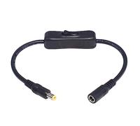 Xjdzineq DC5.5x2.1/2.5mm Male to Female Power Extension Cable Cord with Switch-Button for Routers LED Lights
