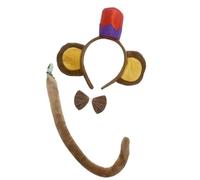 Xjdzineq Elastic Monkey Costume Accessories with Ears Band Bowtie Tail Comfortable Monkey Accessories