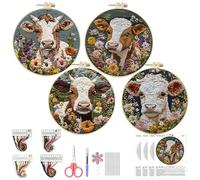 Xjdzineq Embroidery Set Featuring Various Pattern for Expression and Fun Using Sturdy Cotton Fabric Embroidery Set