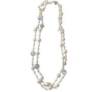 Xjdzineq Fashionable Beaded Collar Necklace Glass Pearls Tigereye Stone Collarbone Chain Statement Ladies French Retro Collarbone Chain