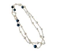 Xjdzineq Fashionable Beaded Collar Necklace Glass Pearls Tigereye Stone Collarbone Chain Statement Ladies French Retro Collarbone Chain