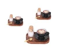 Xjdzineq French Themed Dollhouses Tea Set Tiny Cups and Saucers for Creative Play and Display 3 Set Miniature Accessories